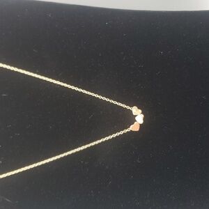 Triple Hearts Charm Adjustable Gold Plated Necklace